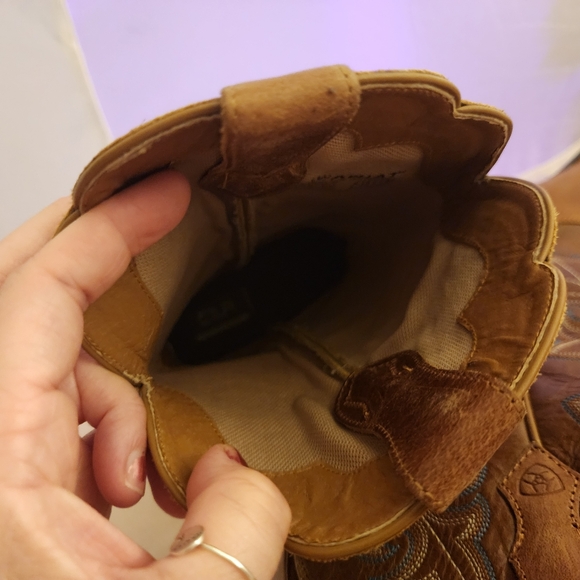 Ariat 10011893 Round Up Square Toe Brown Leather Cowboy Boots Women's 7.5 B EUC - Picture 9 of 11